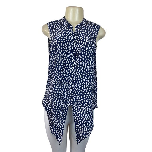 Joie Women's Navy Blue Sleeveless Blouse Sz M - NWT - Picture 2 of 10